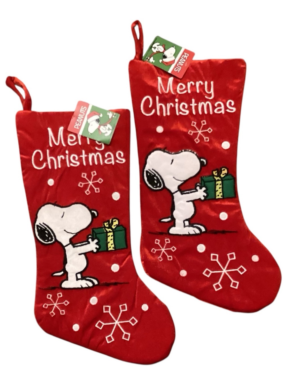 Peanuts Snoopy Velveteen Large Stocking Bundle New